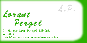 lorant pergel business card