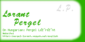 lorant pergel business card